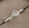 Dainty Crystal heart sterling silver ring