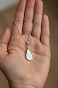 Teardrop sterling silver necklace