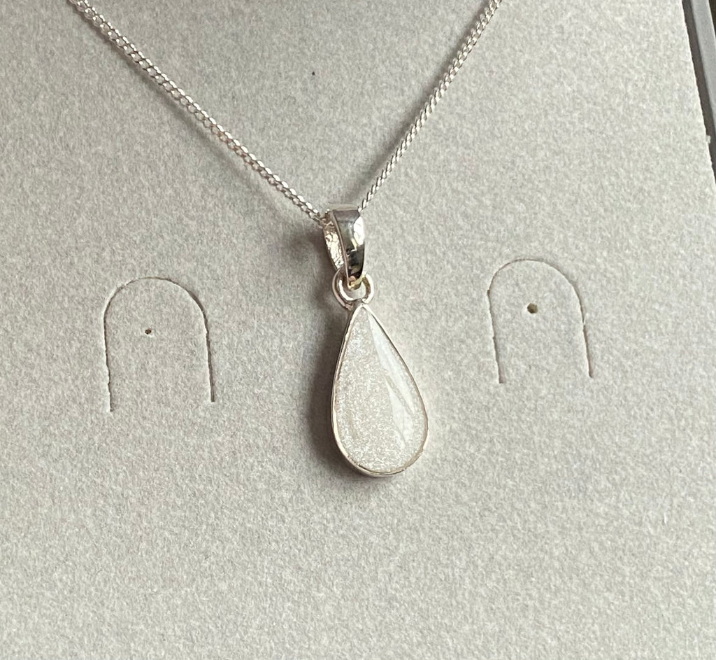 Teardrop sterling silver necklace