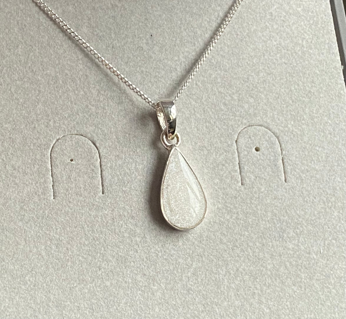 Teardrop sterling silver necklace
