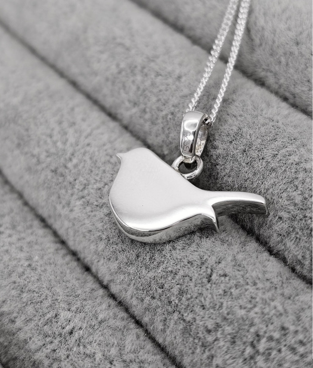 Dainty Robin sterling silver necklace