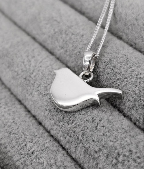 Dainty Robin sterling silver necklace