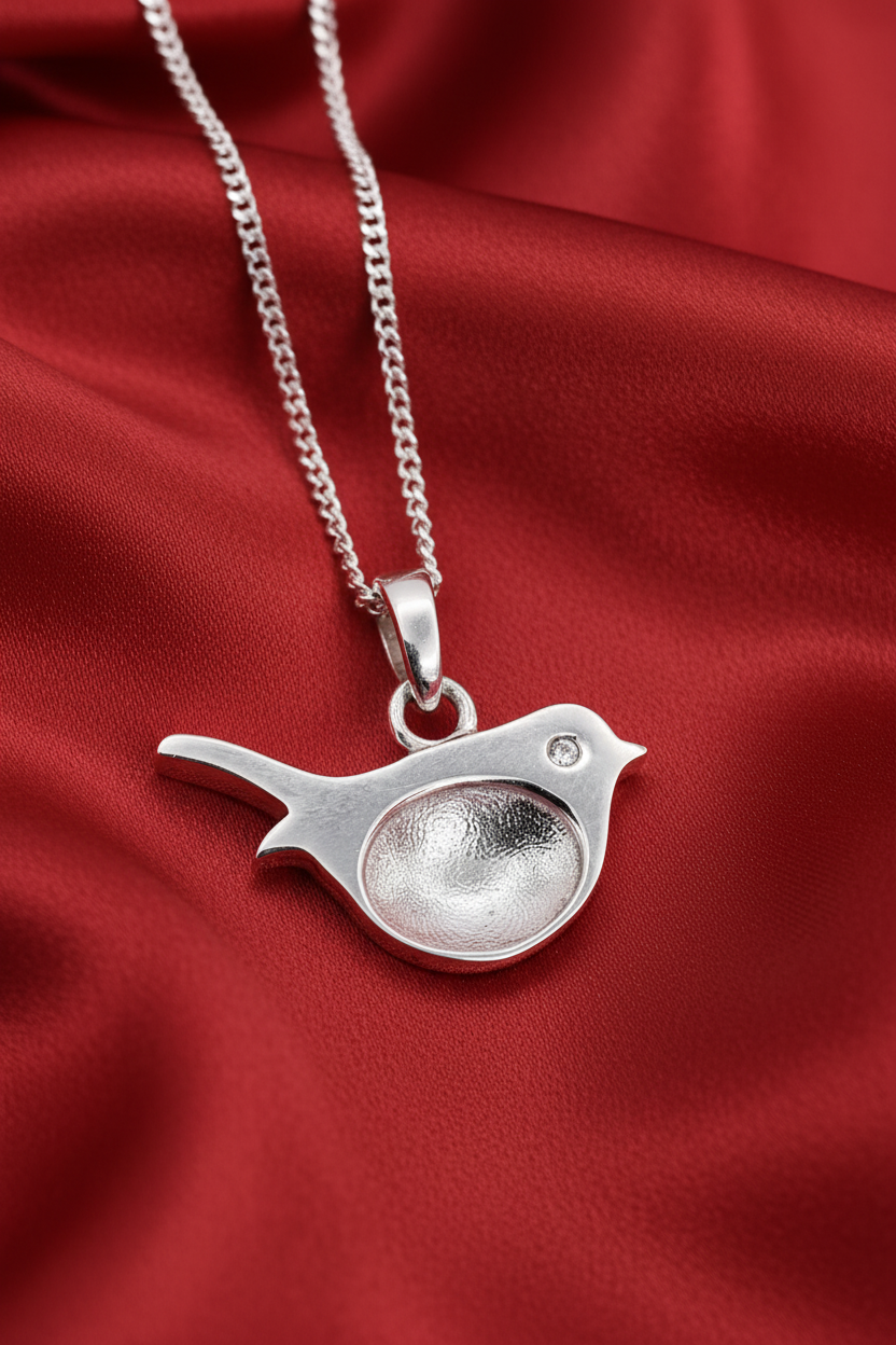 Dainty Robin sterling silver necklace