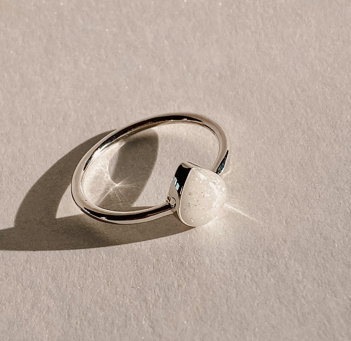 Teardrop sterling silver ring